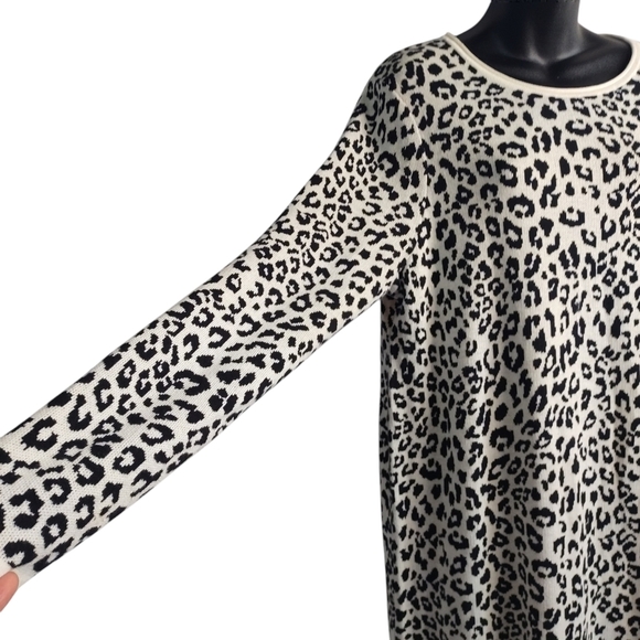 Tessamina Sweater Dress Women's Black White Animal Print Longsleeve Size Medium - Picture 6 of 8